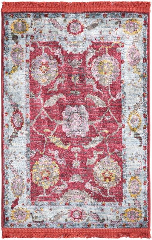 2' 2 x 3' Pope · Border rug, red