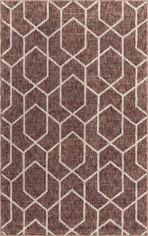 4' x 6' Glenwood · Geometric trellis rug, rose and ivory