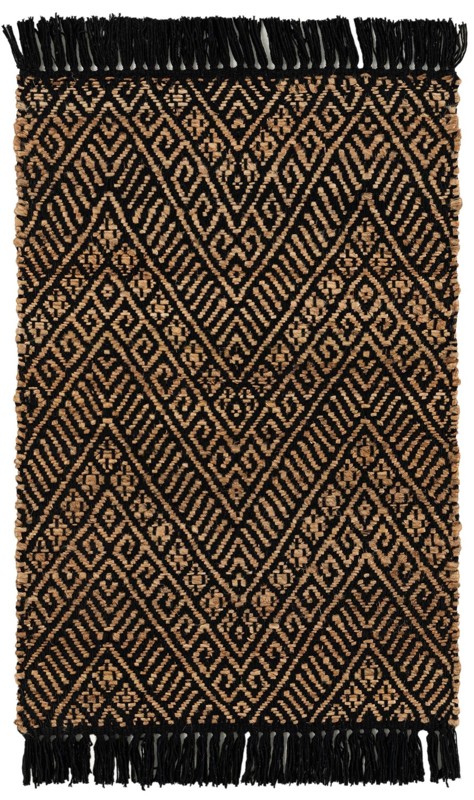 Fulton · Chevron Braided Jute Rug, black and natural