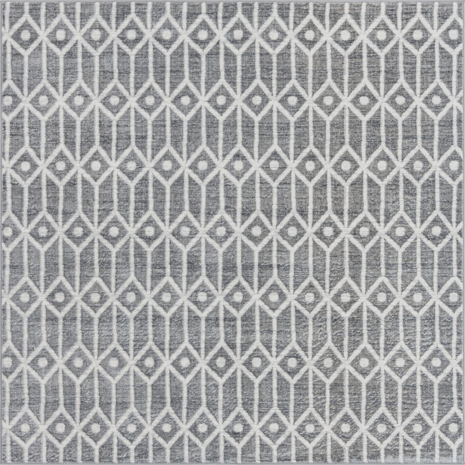 7' x 7' Vincent · Diamond rug, grey