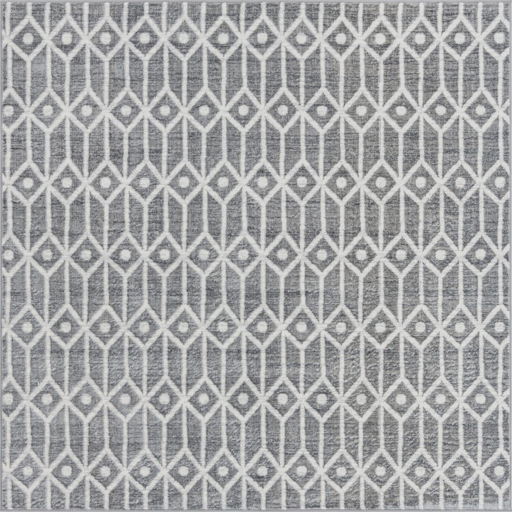 7' x 7' Vincent · Diamond rug, grey