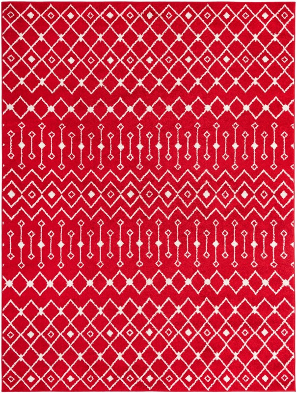 9' x 12' Boswell · Geometric trellis rug, burgundy and ivory