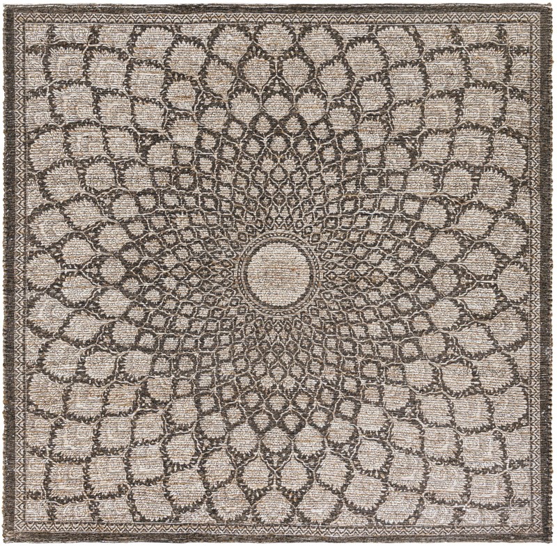 Harriet · Medallion rug, charcoal and ivory