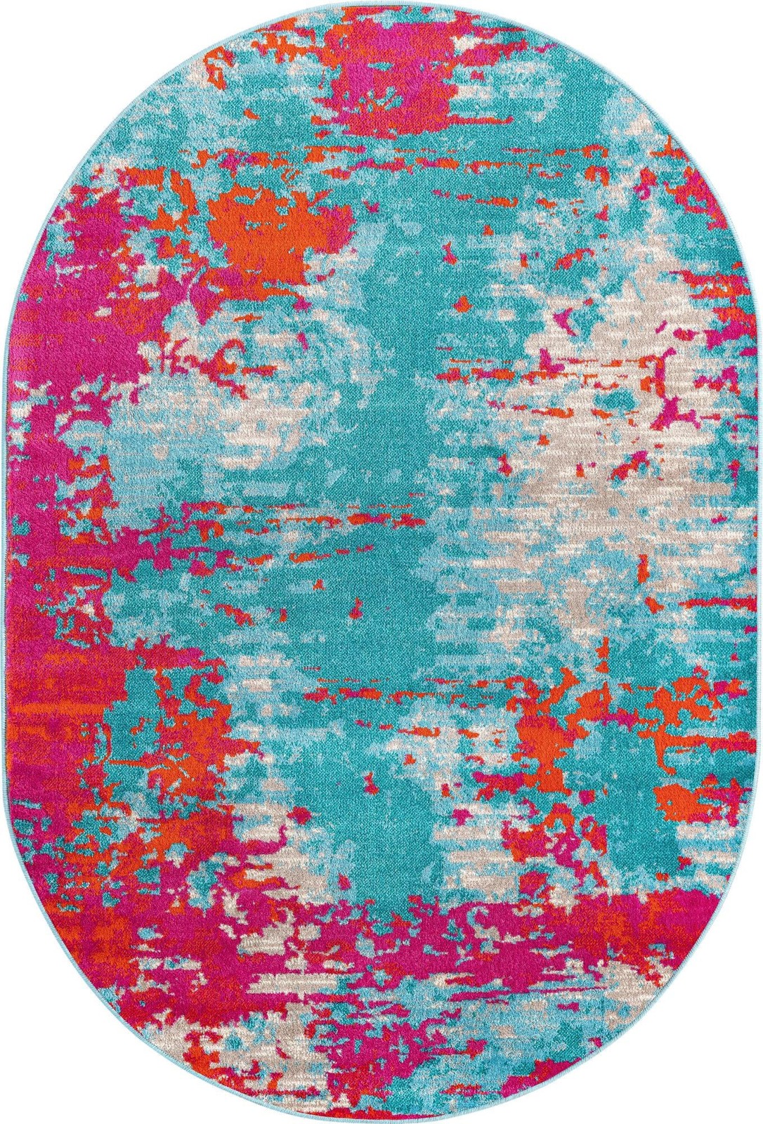 4' x 6' Farnham · Abstract rug, turquoise and pink