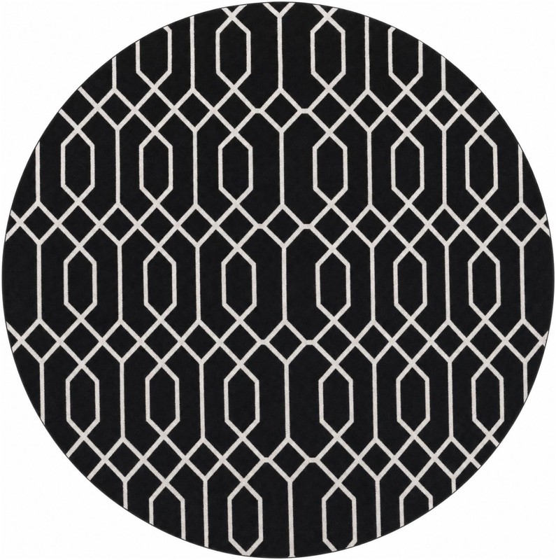 10' x 10' Cowley · Geometric trellis rug, black and silver
