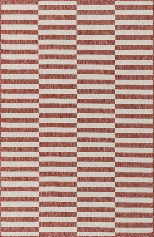 Ainsley · Geometric Outdoor Rug, rustred