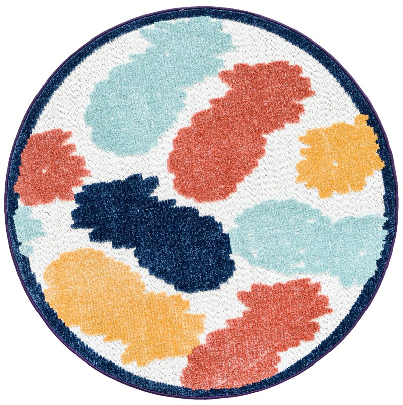 Ewell · Pineapple Outdoor Rug, multicolor and white