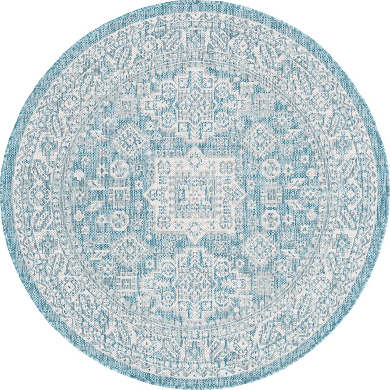 Bellamy · Border Outdoor Rug, aqua