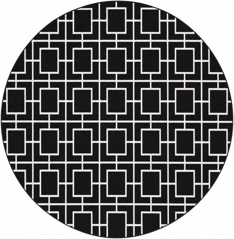 10' x 10' Cowley · Geometric lattice rug, black and silver