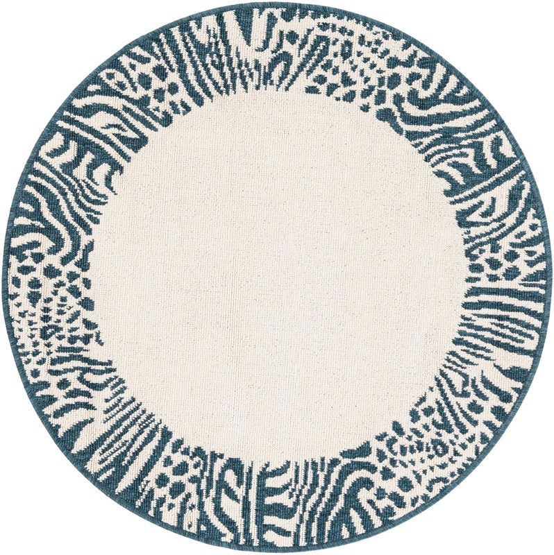 3' x 3' Carlisle · Animal print Outdoor Rug, ivory