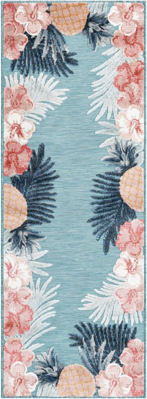 Kirwan · Border Outdoor Rug, blue