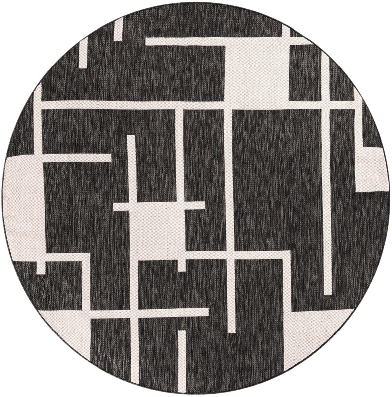 Gillespie · Geometric Outdoor Rug, black and white