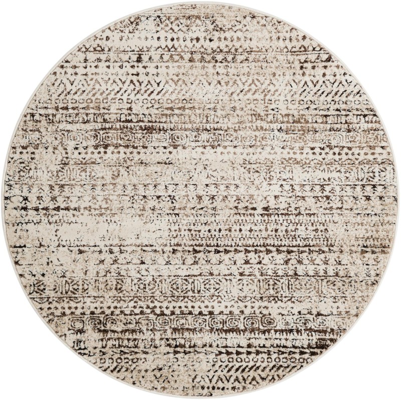 5' 3 x 5' 3 Gleason · Lines rug, chocolate brown