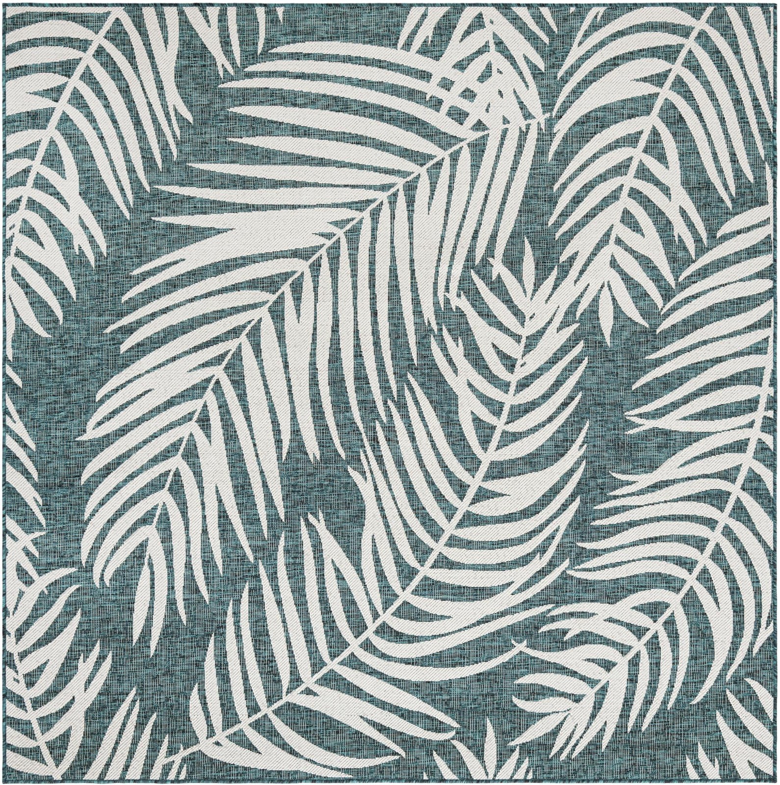 7' 10 x 7' 10 Moody · Floral / botanical Outdoor Rug, teal