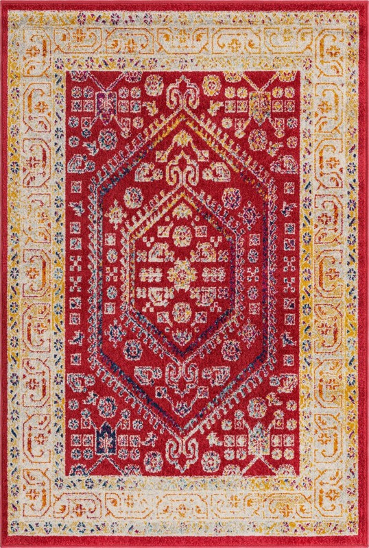 4' x 6' Broadhurst · Border rug, magenta