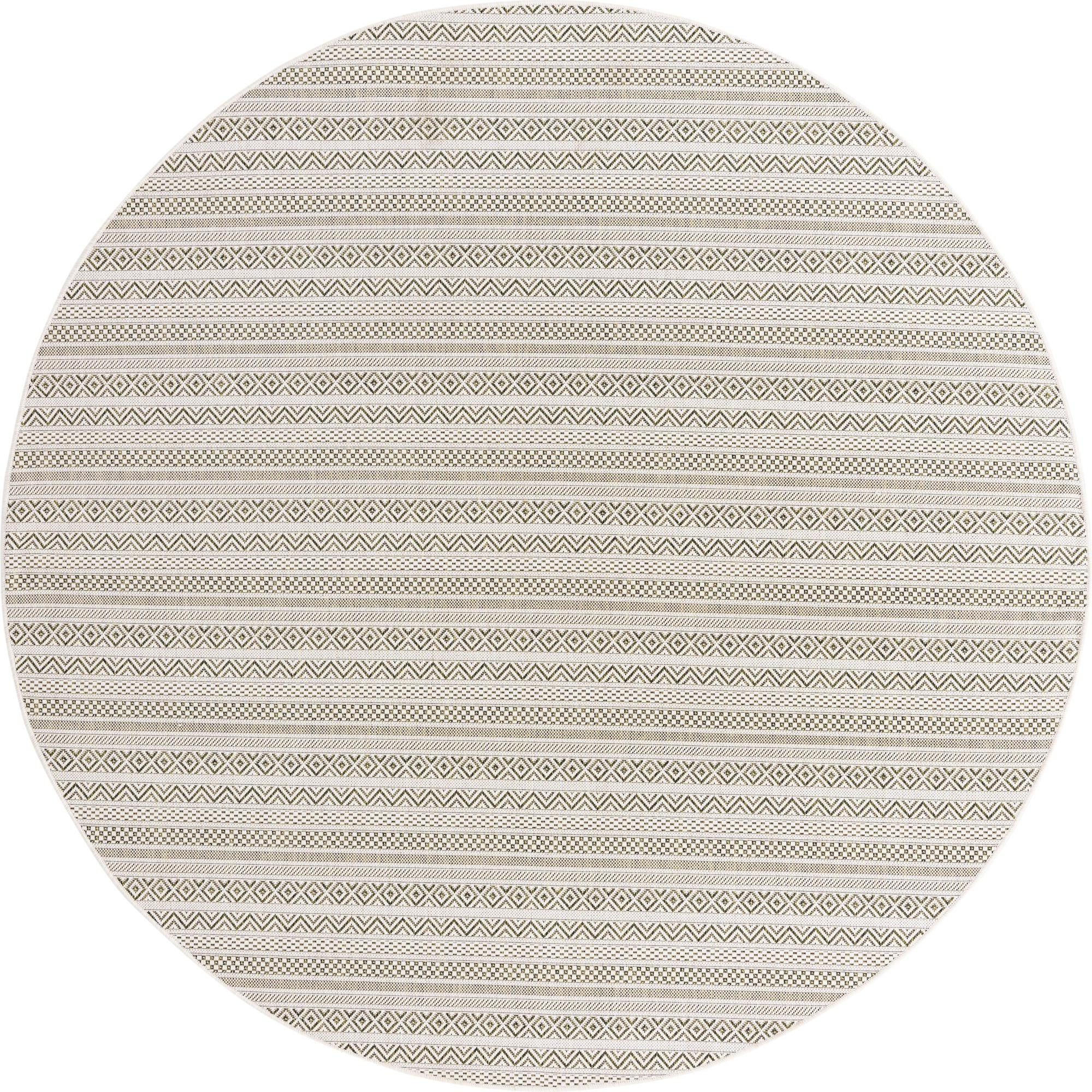7' 10 x 7' 10 Merlin · Geometric Outdoor Rug, green