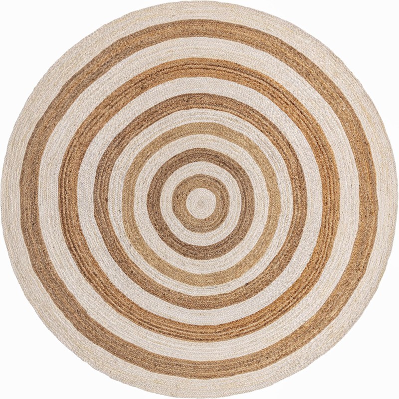 10' x 10' Goodwin · Border Braided Jute Rug, natural and white