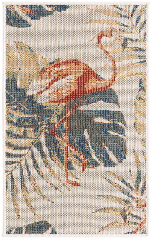 2' x 3' Ridgway · Flamingo Outdoor Rug, ivory and rust red