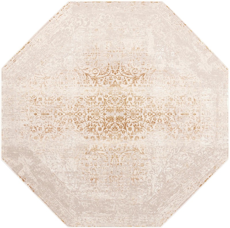Purdy · Distressed medallion rug, ivory and gold