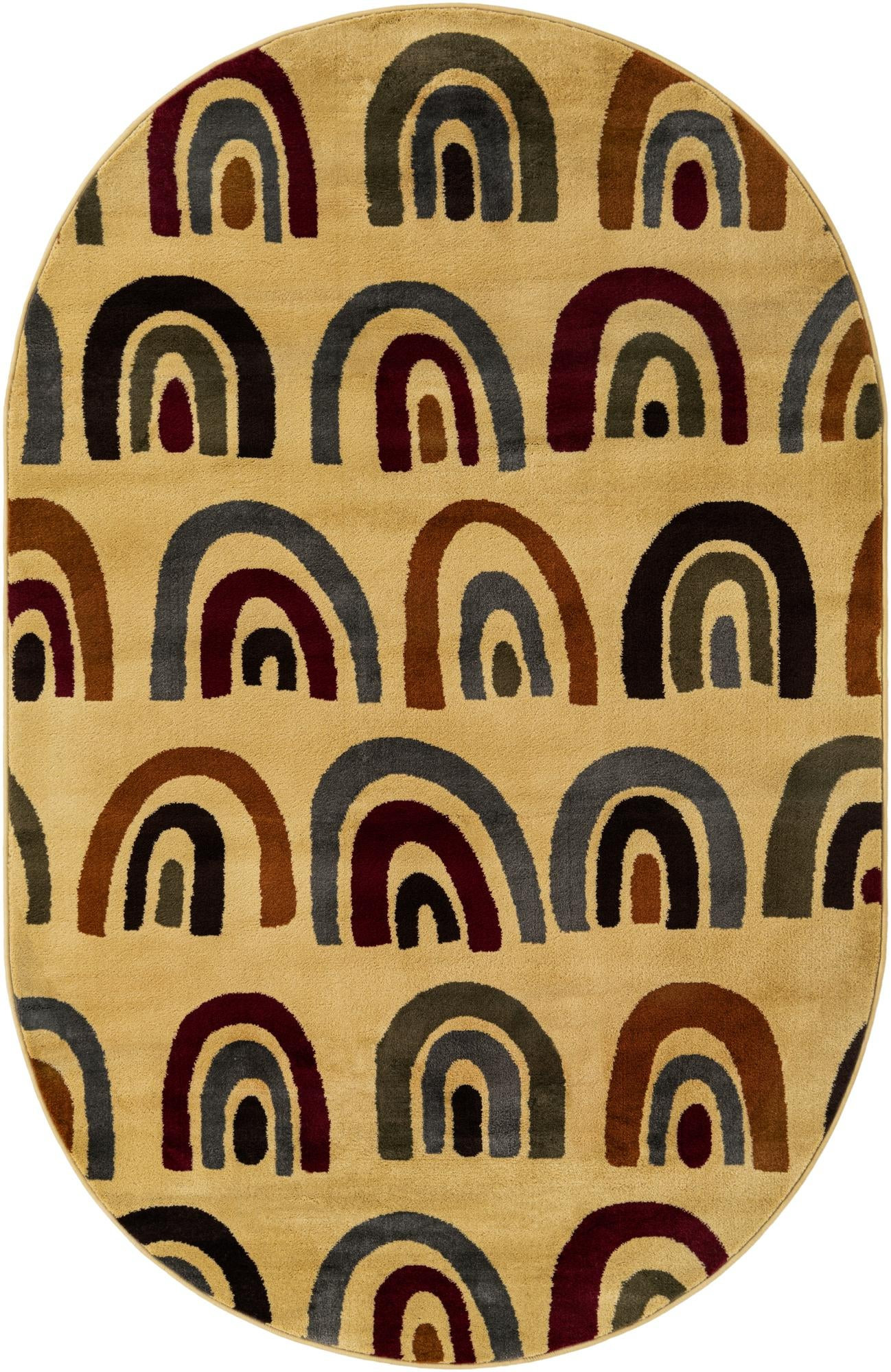 5' 3 x 8' Foxley · Geometric rug, cream
