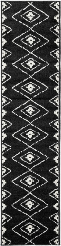 2' x 8' Sumac · Diamond rug, black