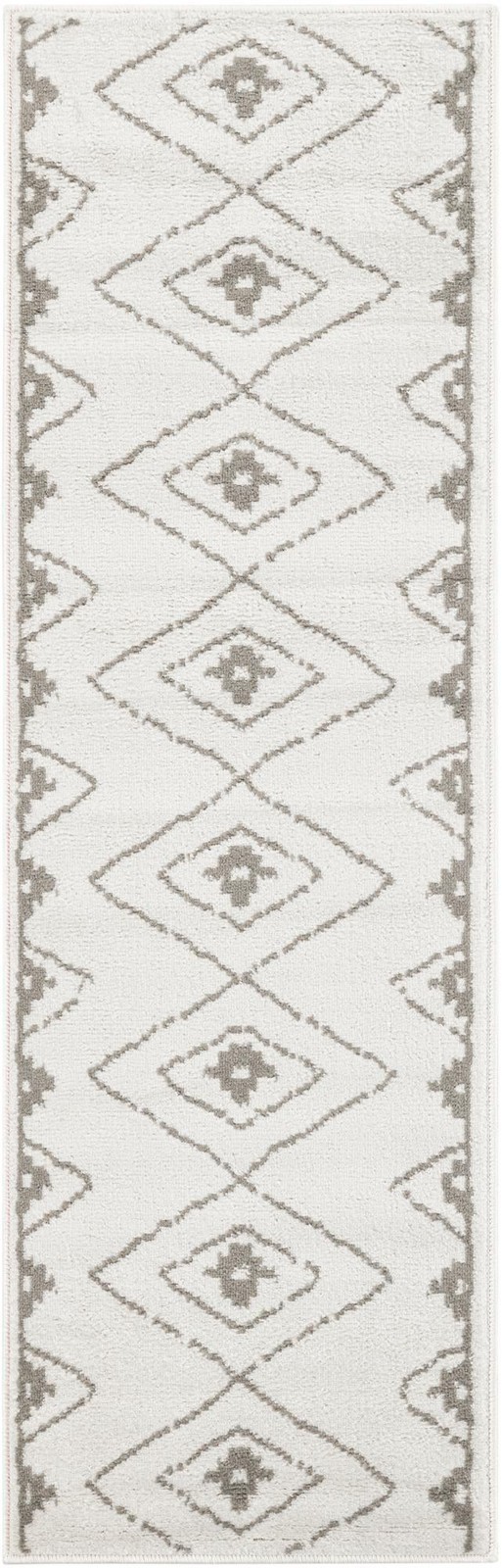 2' x 6' Sumac · Diamond rug, ivory