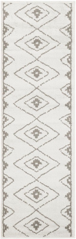 2' x 6' Sumac · Diamond rug, ivory