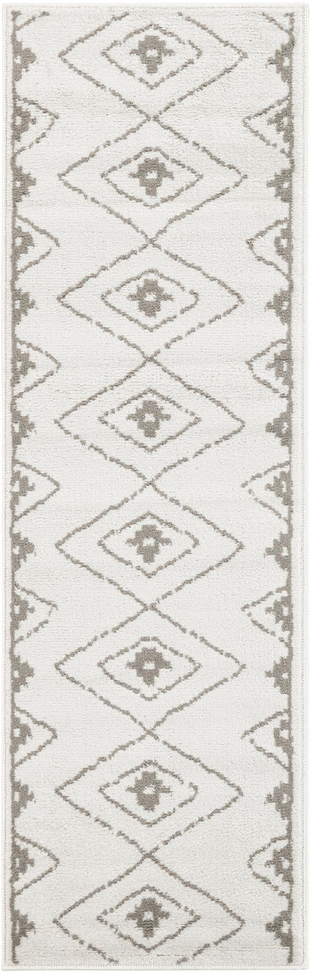 2' x 6' Sumac · Diamond rug, ivory
