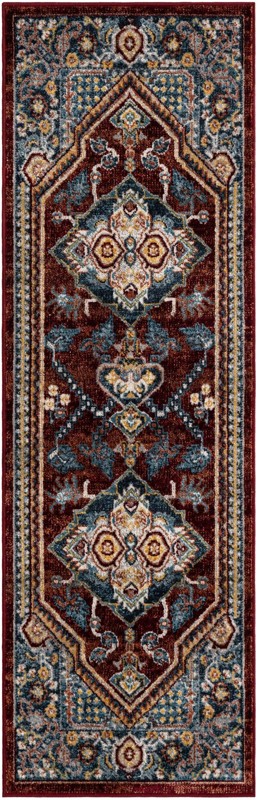 Murray · Border Washable Rug, burgundy red
