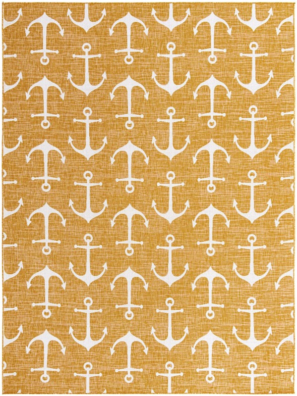 9' x 12' Millbrook · Pictoral Outdoor Rug, yellow