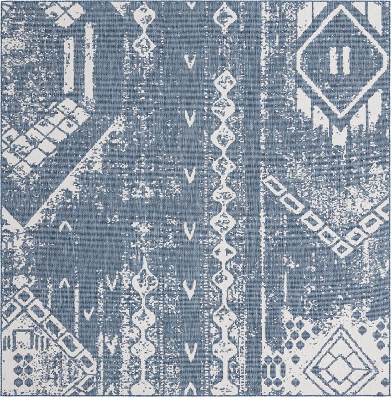 10' 8 x 10' 8 Wildman · Patchwork Outdoor Rug, blue