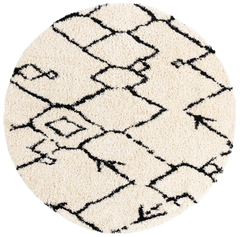 Bramblewood · Diamond Shag Rug, pearl and black
