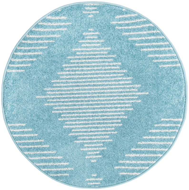 3' x 3' Knox · Diamond rug, light blue