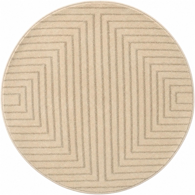 Osprey · Geometric labyrinth rug, ivory and beige
