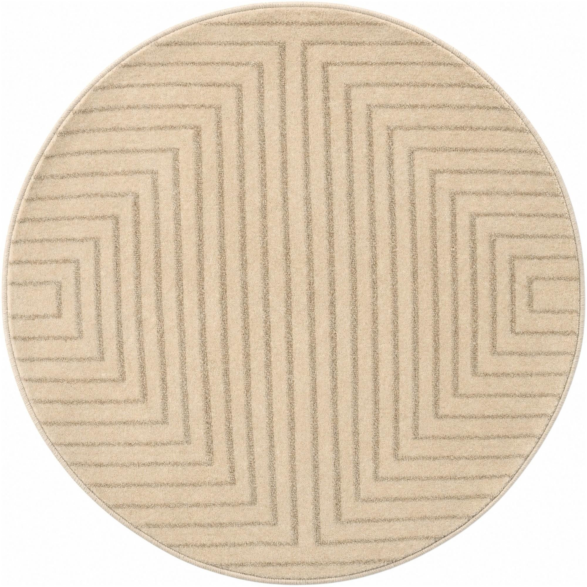 3' x 3' Osprey · Geometric rug, ivory