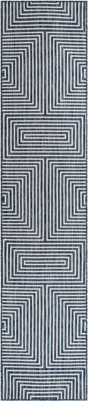 2' 7 x 12' Gorse · Geometric Outdoor Rug, blue