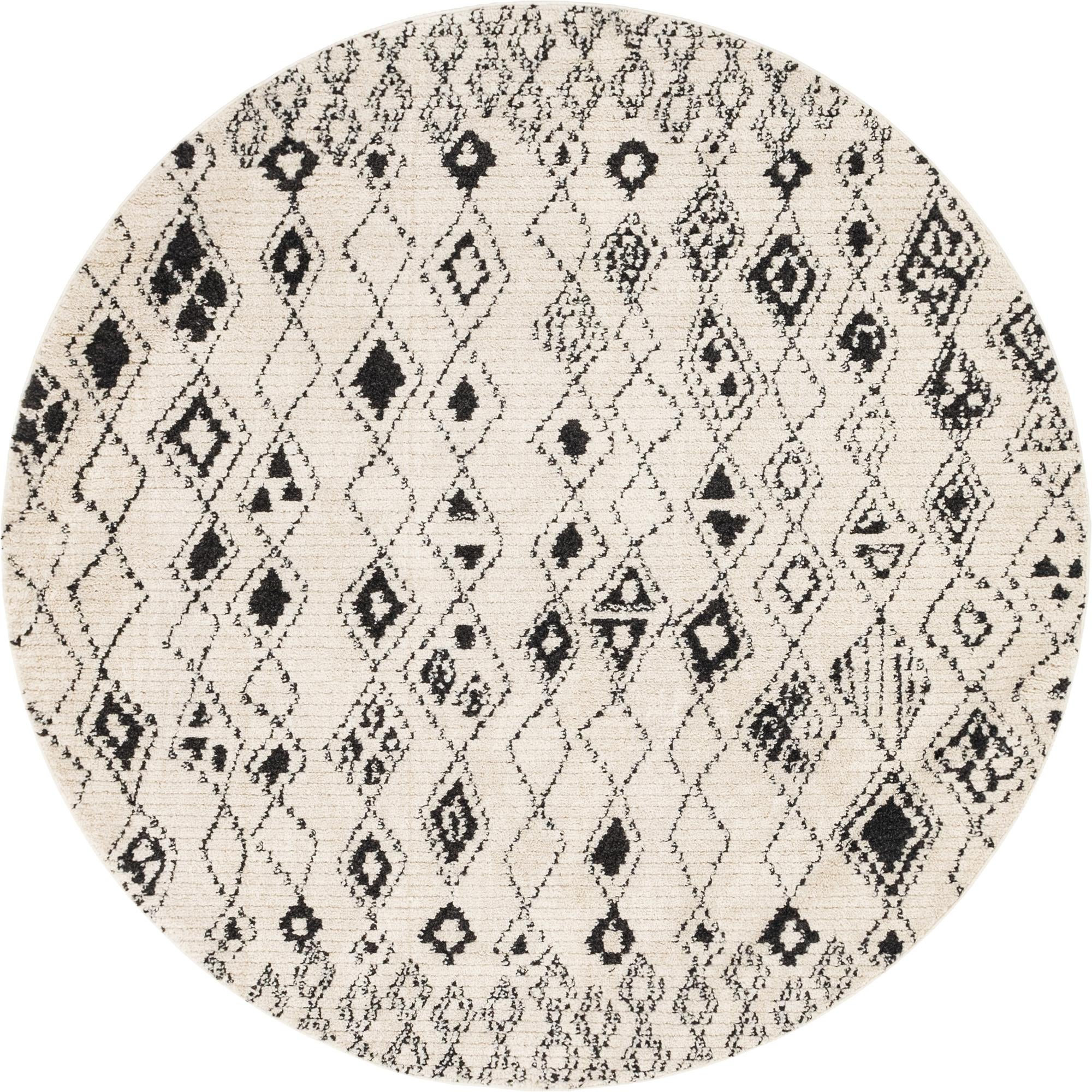 7' x 7' Southwind · Diamond rug, cream