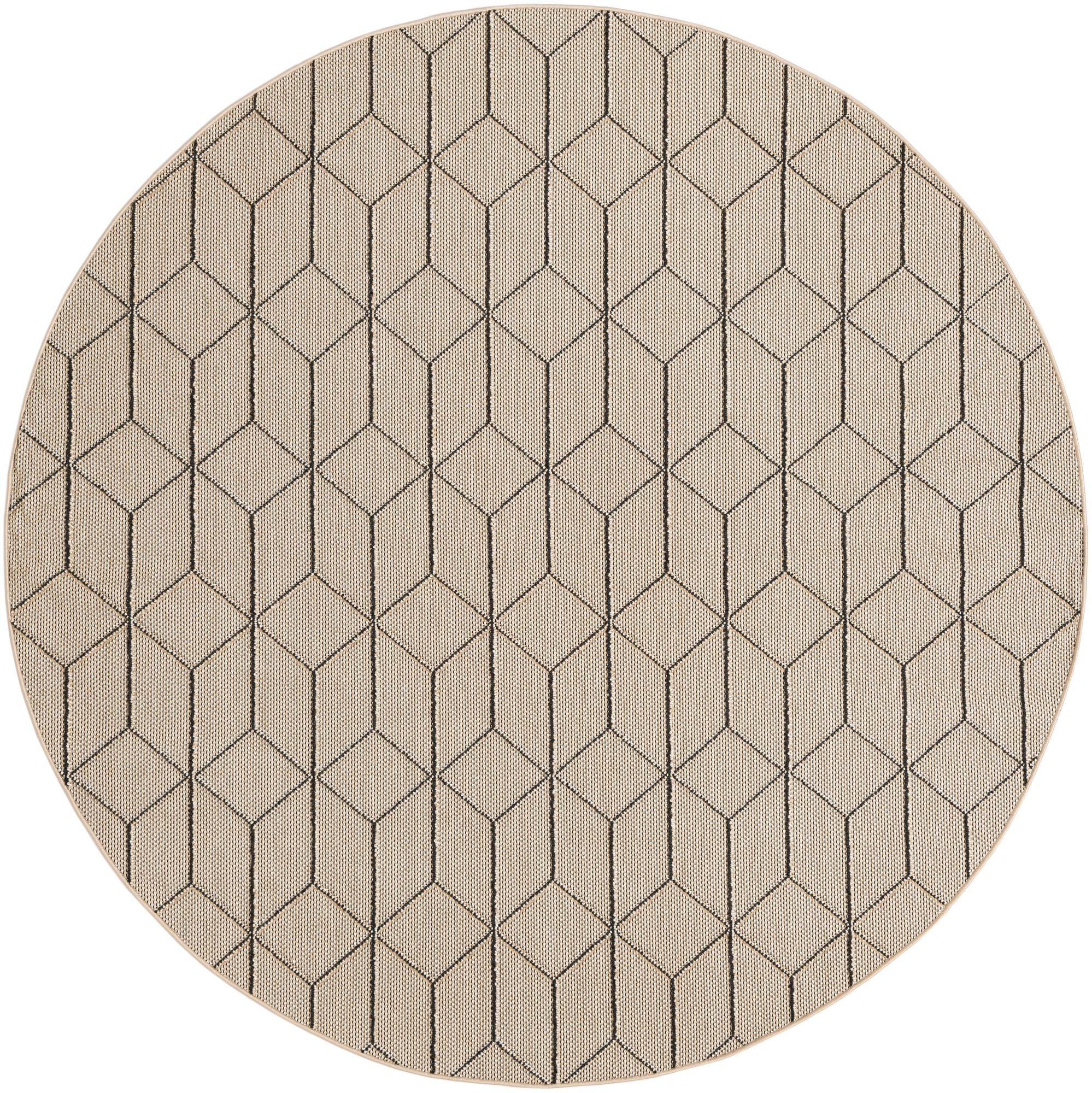 7' 10 x 7' 10 Jasper · Geometric Outdoor Rug, khaki