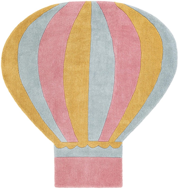 5' 1 x 5' 5 Stenhouse · Hot air balloon Wool Rug, multi pastel