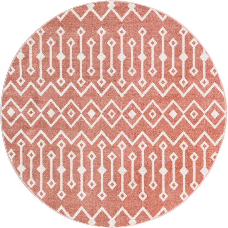 3' x 3' Eugene · Diamond rug, pink