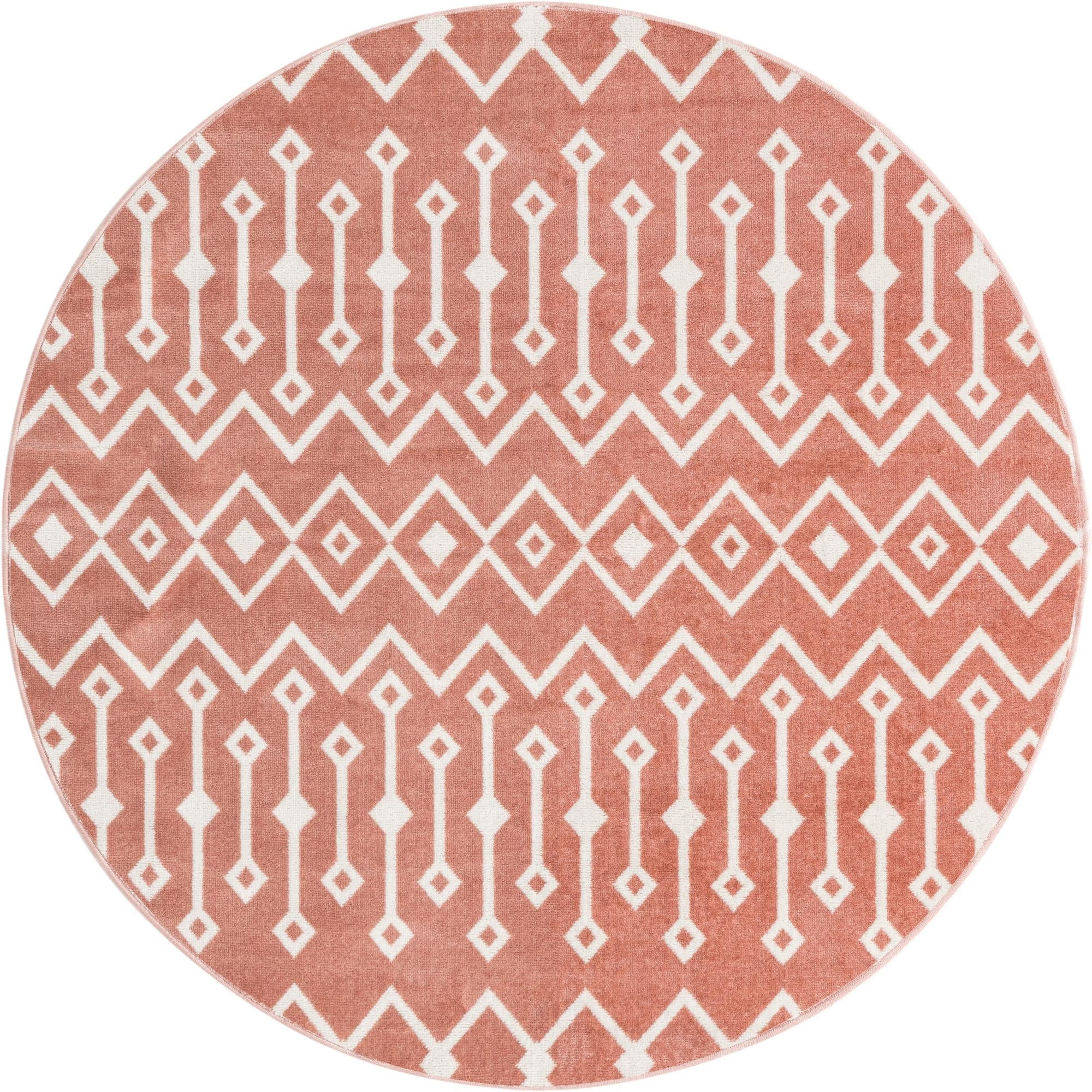 3' x 3' Eugene · Diamond rug, pink