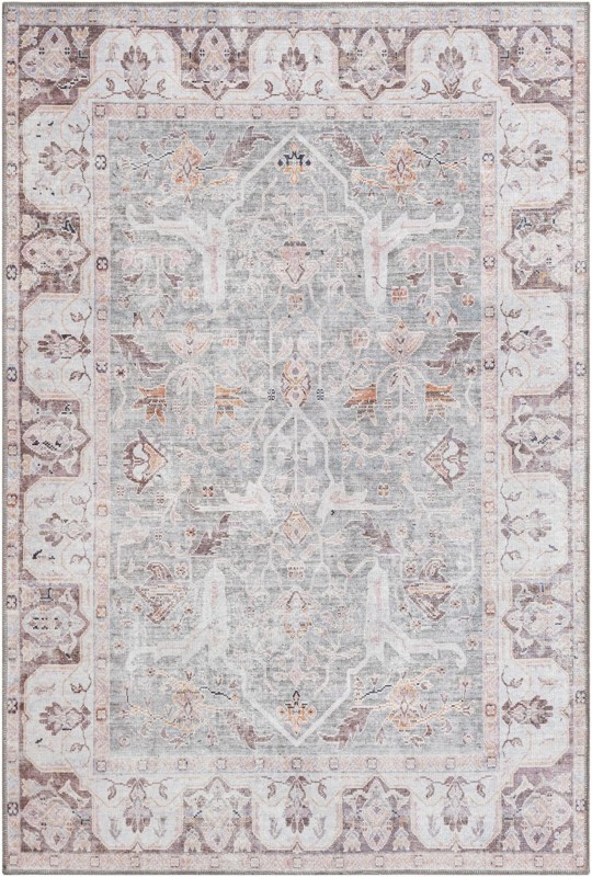 5' 3 x 8' Falkner · Border rug, pearl mint