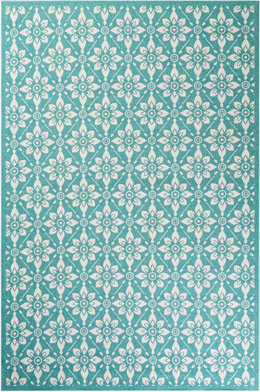 6' x 9' Selwyn · Floral / botanical Outdoor Rug, teal