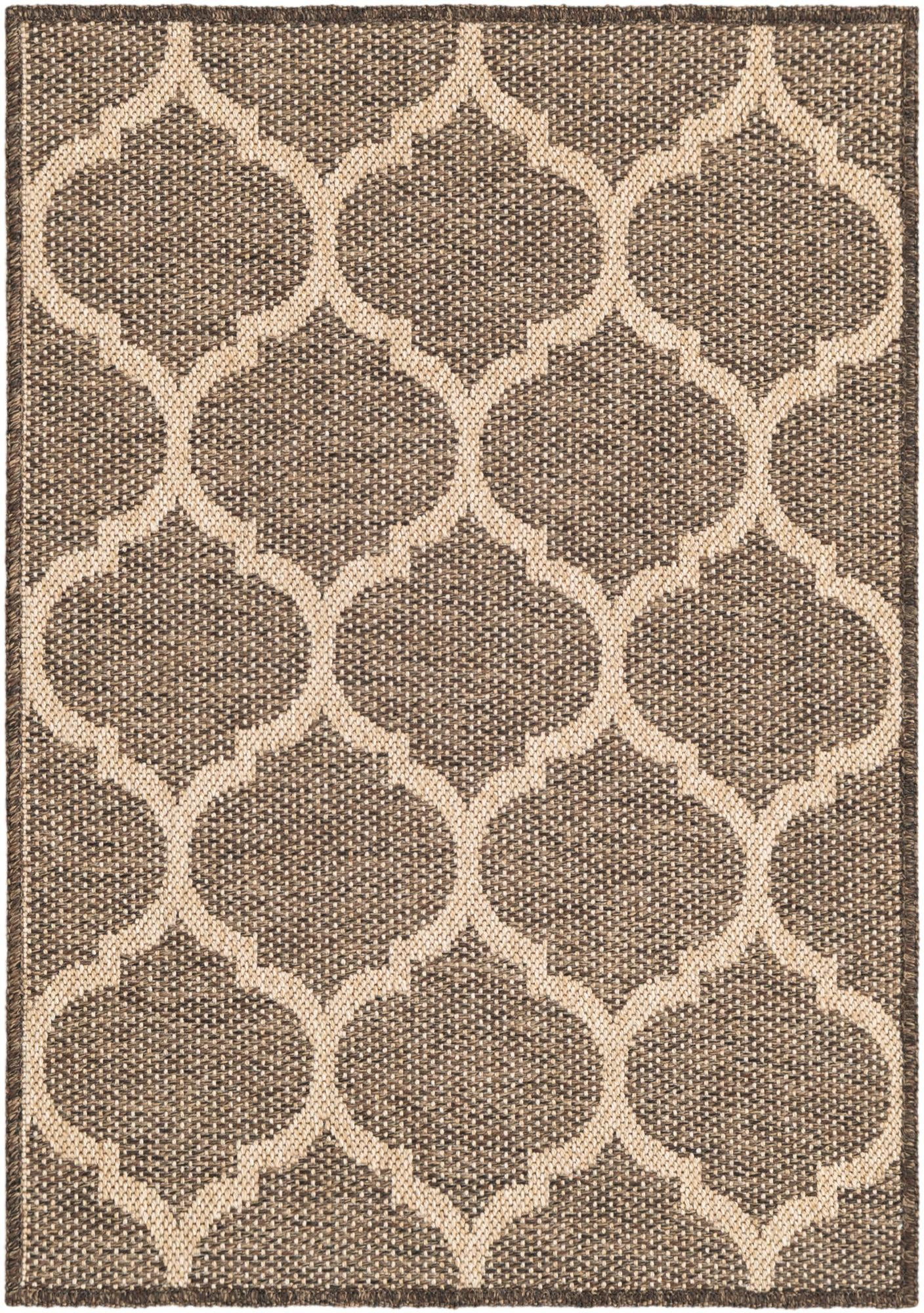 2' x 3' Flora · Trellis rug, brown and natural