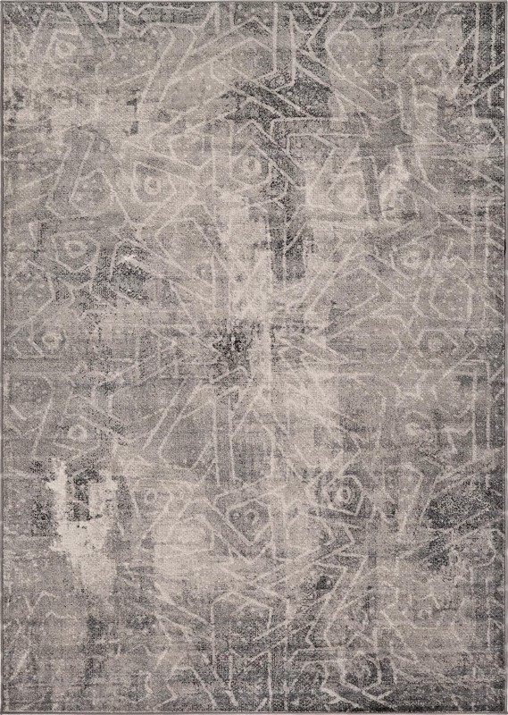 4' x 6' Blakemore · Distressed medallion rug, gray and ivory