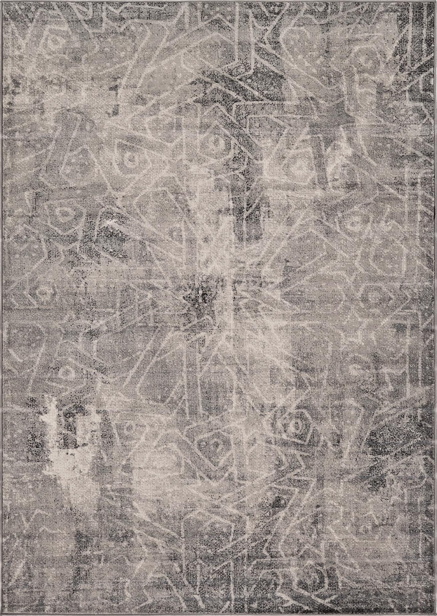 4' x 6' Blakemore · Distressed medallion rug, gray and ivory
