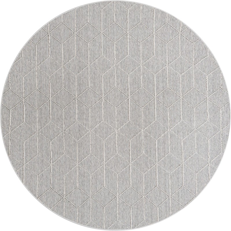 7' 10 x 7' 10 Jasper · Geometric Outdoor Rug, light gray