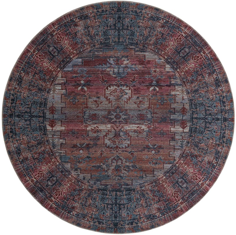 7' 10 x 7' 10 Teague · Border rug, antique red