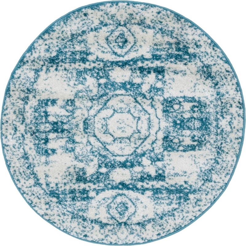 3' x 3' Benedict · Medallion rug, turquoise