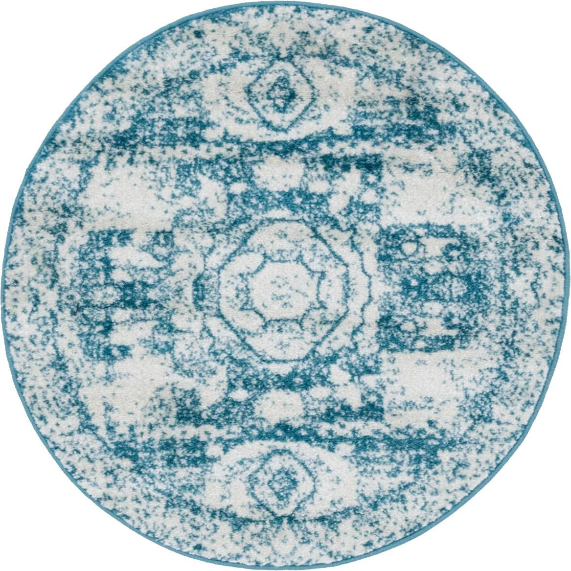 3' x 3' Benedict · Medallion rug, turquoise